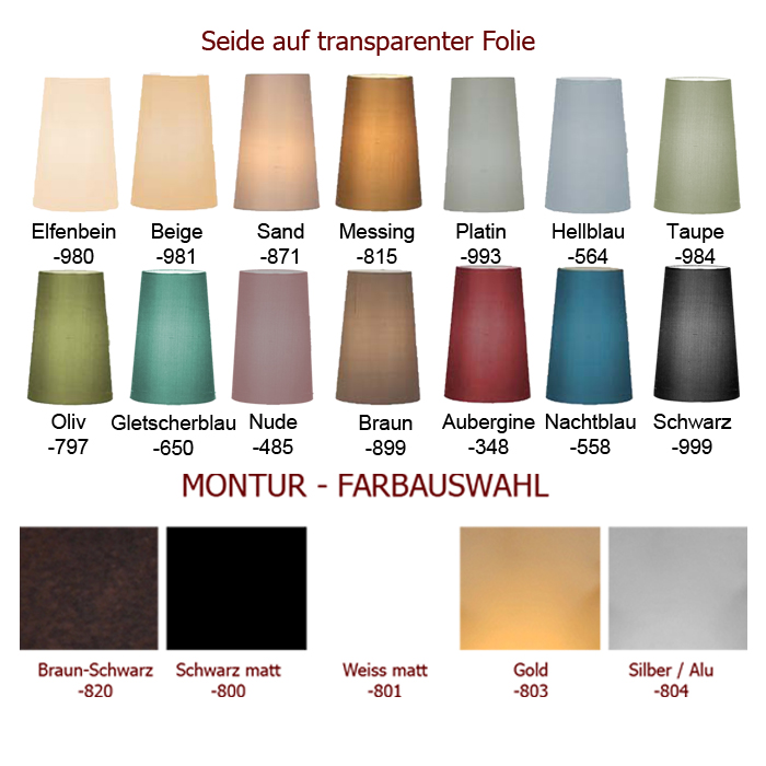 Living Montur Lack uni und Seide bis D=30cm