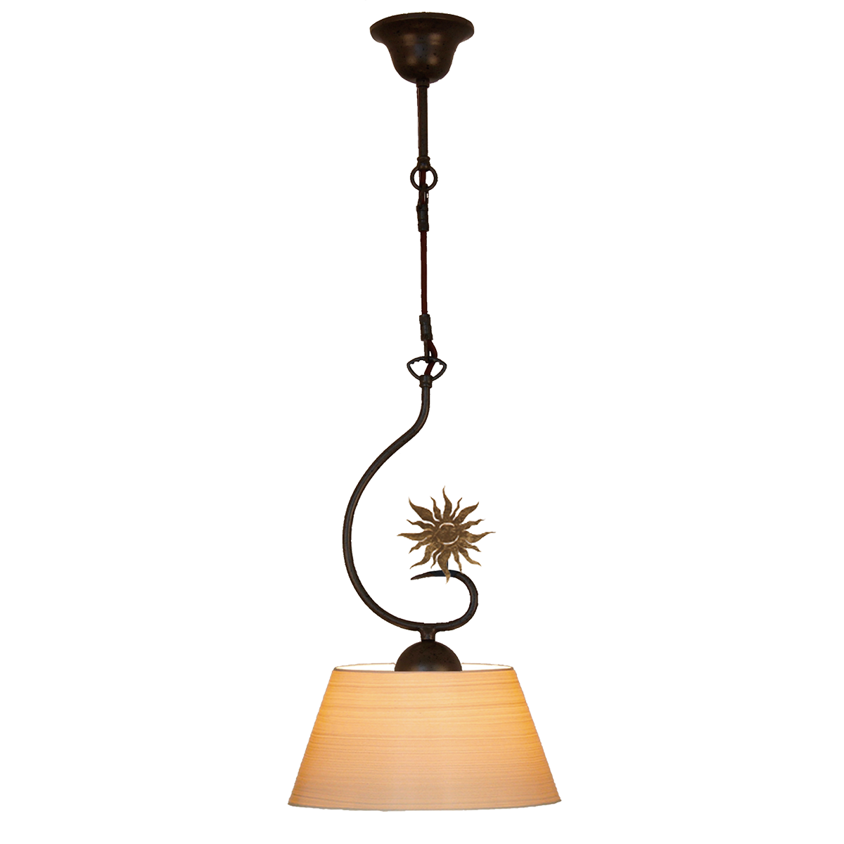 Menzel Themen Esstisch  Pendel D=30cm Eisen braun schwarz Doppel Magnethalter für Motive Schirm nach Wahl