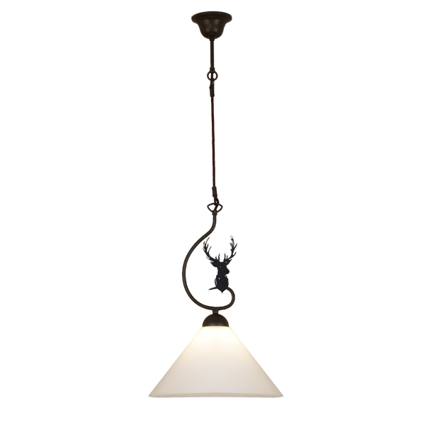 Menzel Themen Esstisch  Pendel D=35m,Opal Glas, Eisen braun schwarz