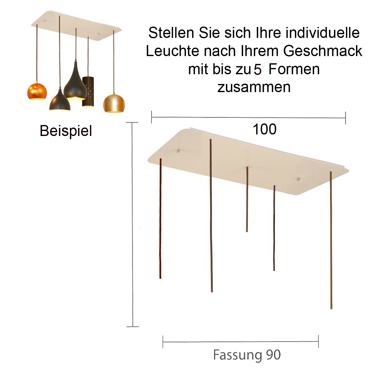 Menzel SOLO  großer Baldachin 100 x 35cm für Gehänge frei bestückbar mit unseren SOLO   Pendelformen.