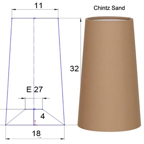 Lampenschirm konisch D=18cm, H=32cm, E27 Chintz Farbe nach Wahl