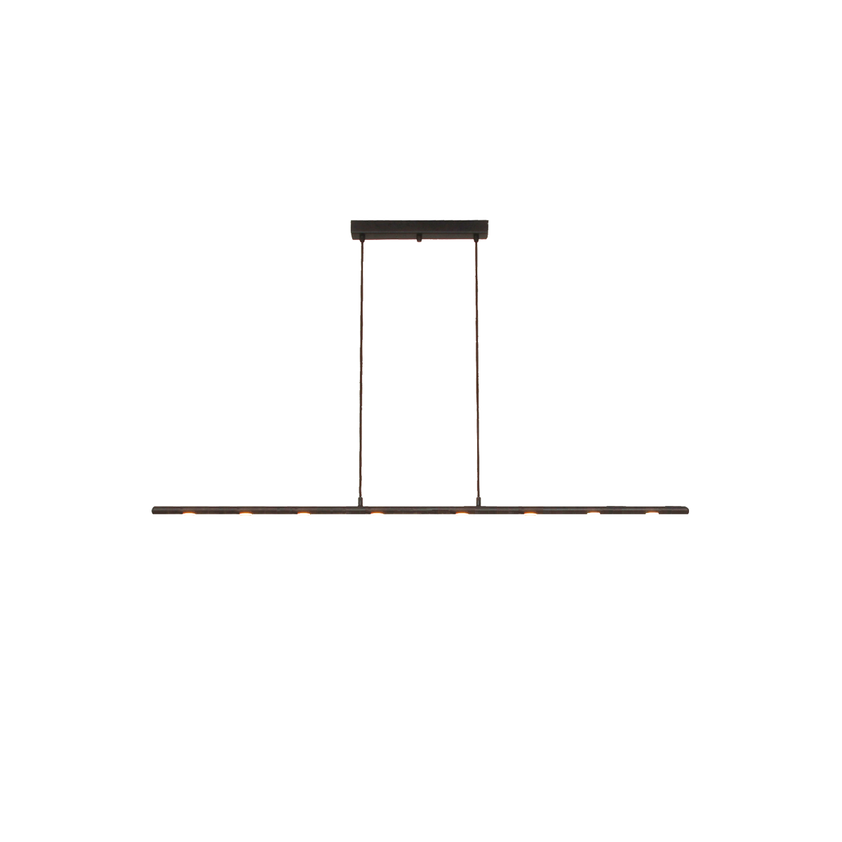 Anteo LED Hängeleuchte B=125cm für Tisch über 170cm Länge EisenFarbe nach Wahl optional mit Kristallbehang Chalet