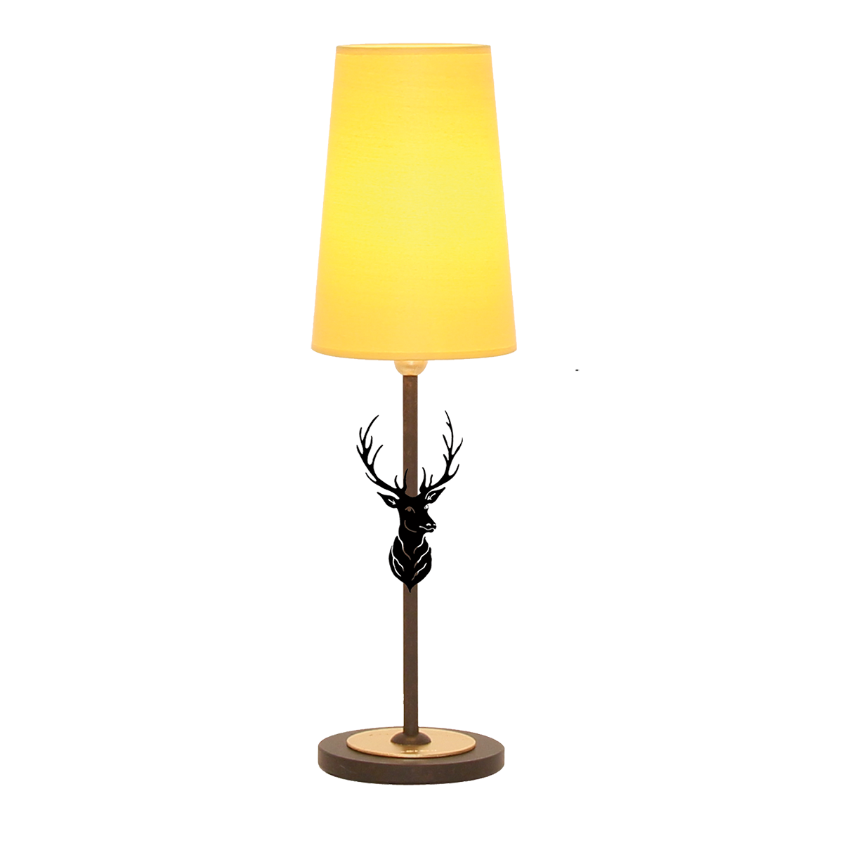 Menzel Themen Tischleuchte 30 Eisen braun schwarz E14 Zierteile Blattgold mit magnetischem Motivhalter Landhaus Leuchte