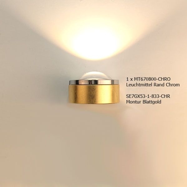 Menzel SOLO LED Wandleuchte 1 x GX53 für wechselbaren LED Leuchtmitteln, Korpus Blattfarbe nach Wahl