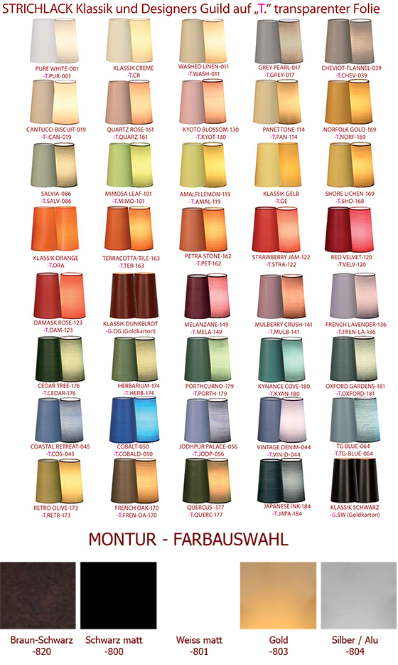 Living Montur Lack uni und Strichlack bis D=30cm