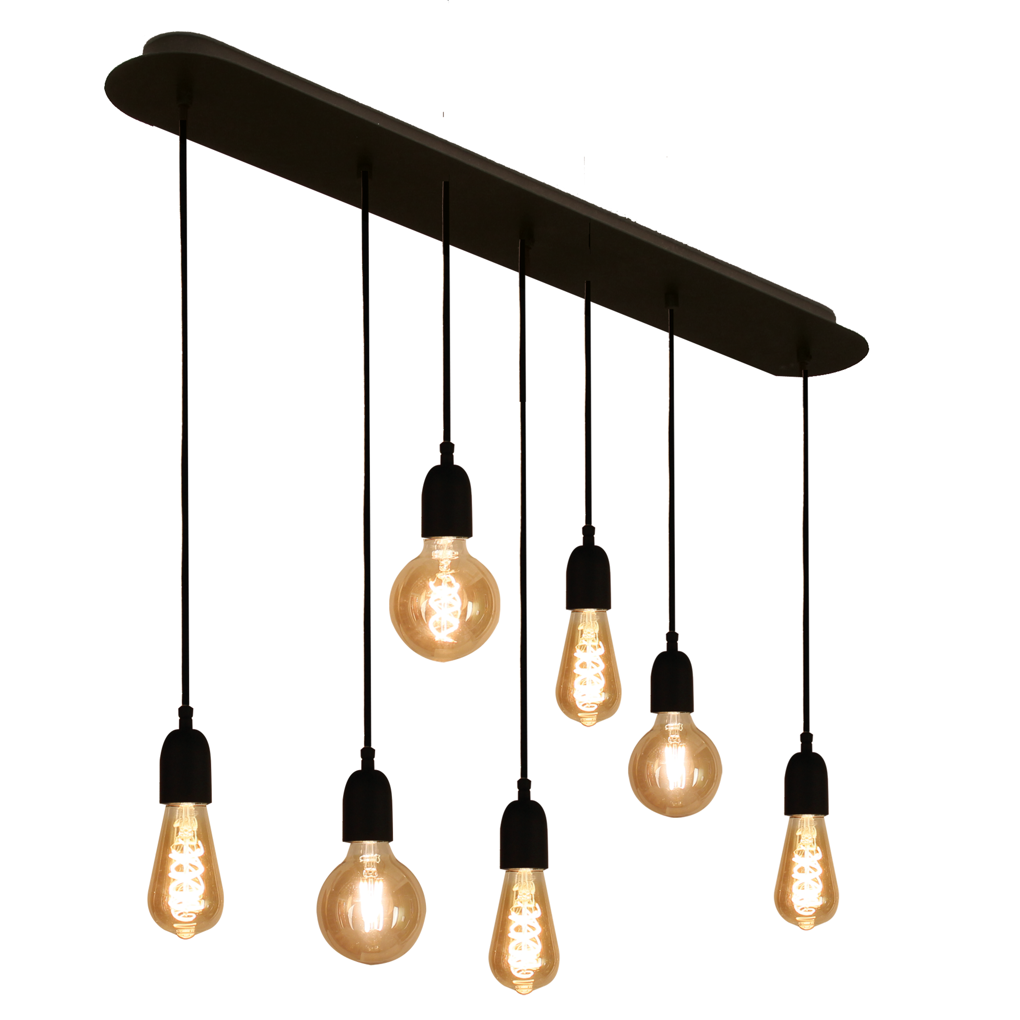 Menzel SOLO  große Hängeleuchte Gehänge 100cm mit 7  Pendel für Design Leuchtmittel E27