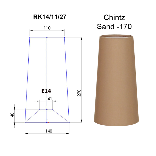 Lampenschirm konisch D=14cm Tischleuchten, Wandleuchten und Kronen E14 Chintz Farbe nach Wahl
