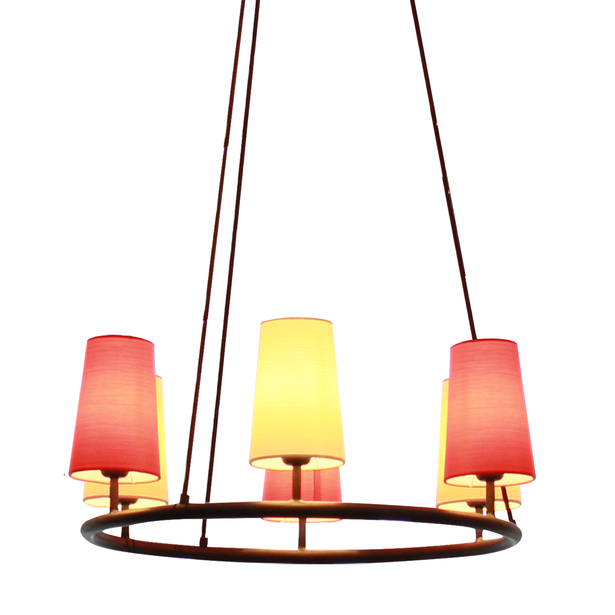 Flair Ringkrone D= 73cm mit Lampenschirmen in Strichlack Farbe nach Wahl