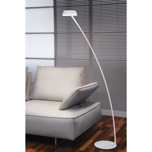 Oligo Stehleuchte "Glance", mattes weiß, schwenkbarer Kopf, mit Gestensteuerung