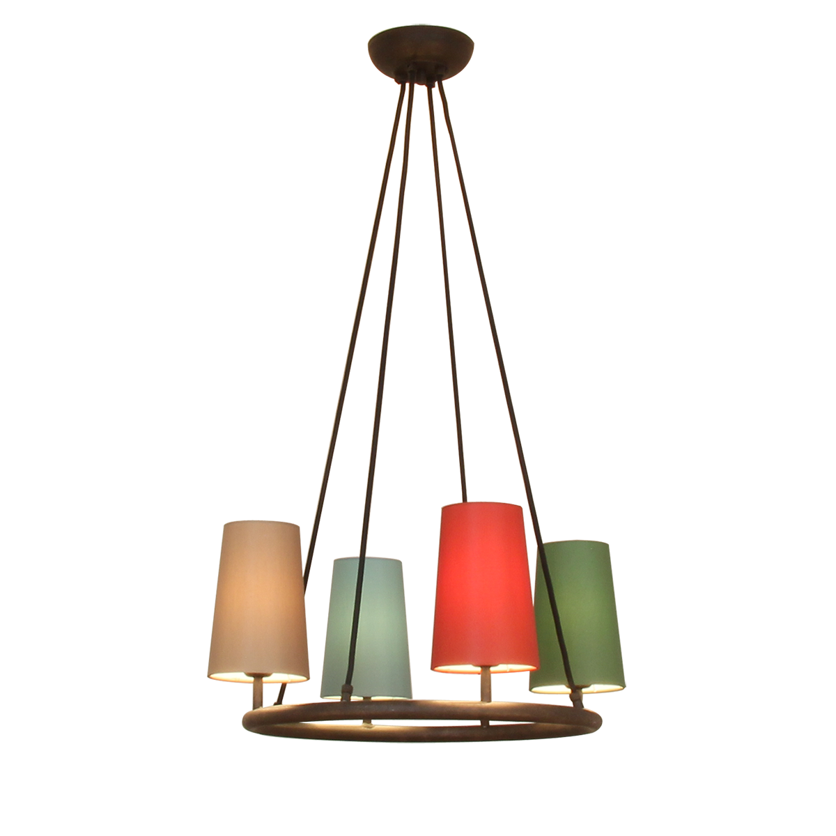 Flair Ringkrone D= 50cm mit Lampenschirmen in Chintz Farbe nach Wahl