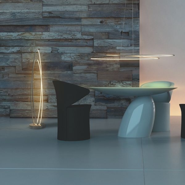 Bopp Moderne LED-Stehleuchte FLAIR, Aluminiumprofil, 120cm hoch, 44 Watt LED, 2700 Kelvin warmweiß, insgesamt 7104 Lumen, mit Tastdimmer