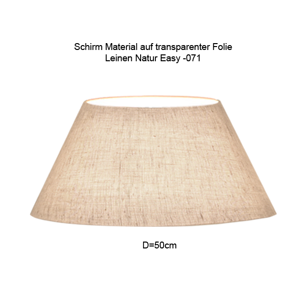 Lampenschirm konisch D=50cm E27 Leinen Farbe nach Wahl