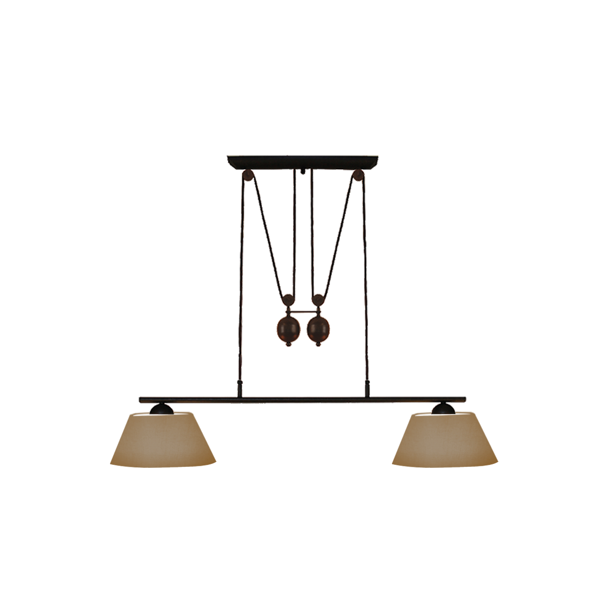 Menzel Pusta Zug B=110cm Schirm Chintz nach Wahl, Eisen braun-schwarz