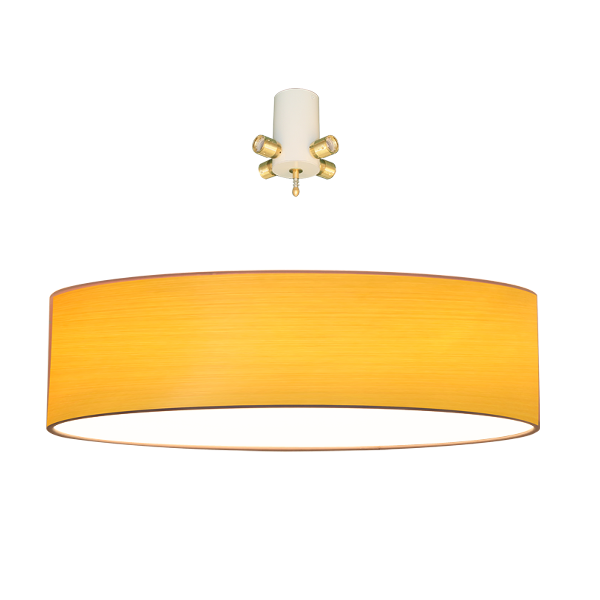 Living Elegant grosse Deckenleuchte D= 80cm 6 flammig E27 mit Lampenschirm in Strichlack und Diffusor in Acryl
