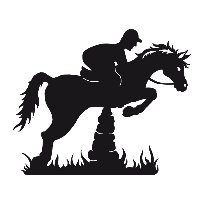 Menzel Themen Motiv Springreiter Eisen schwarz