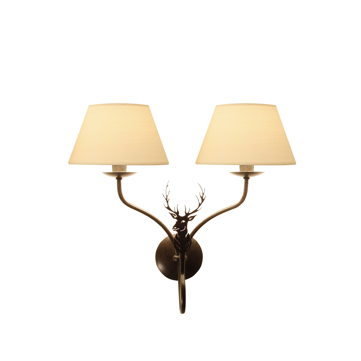 Menzel Themen Wandleuchte mit Magnethalter für Motiv 2 flammig E27 mit Lampenschirm