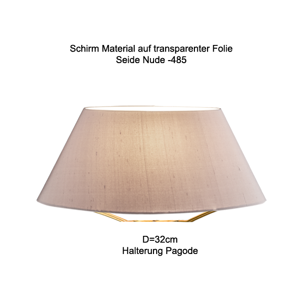 Lampenschirm konisch D=32/16cm E27 unten 3 cm erhöht, Seide Farbe nach Wahl