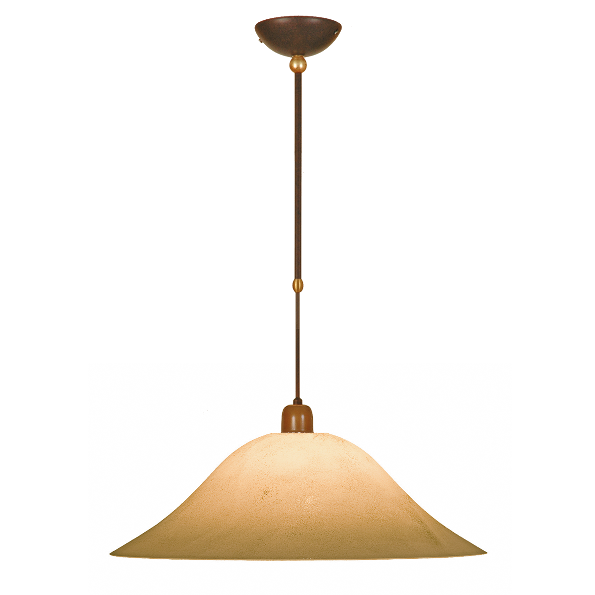 Stella Pendel Teleskopstange Eisen farbig mit großem Glas Scavo uni D=49cm