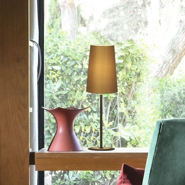 Menzel Flair Tischlampe 30, Schirm Seide D=12cm Farbe nach Wahl