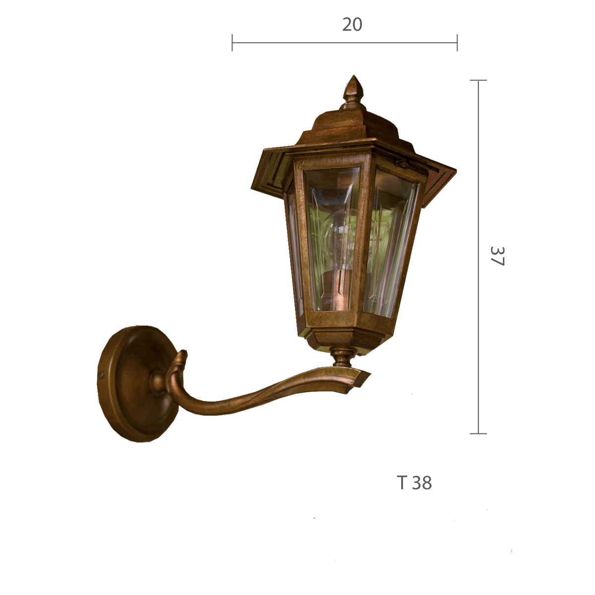 Menzel Villen Wandleuchte Laterne E27 Messing braun-schwarz Menzel Villen Wandleuchte Laterne E27 Messing braun-schwarz