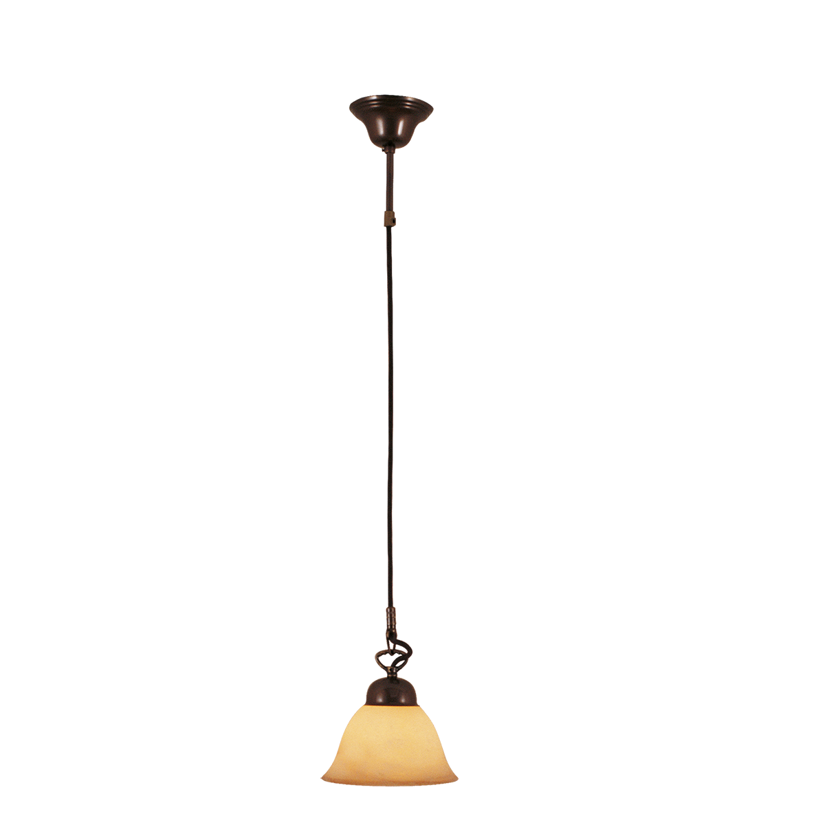 Menzel Anno 1900  Pendel E14, Rauchglas 17cm, Messing brüniert oder gebürstet
