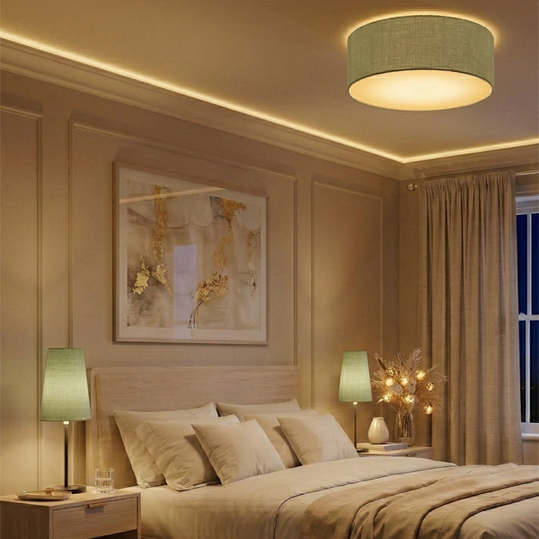 Menzel Tischleuchte Flair, 1xE14, H=44cm, Eisen  braun-schwarz, Schirm RK12 Leinen Honest nach Wahl