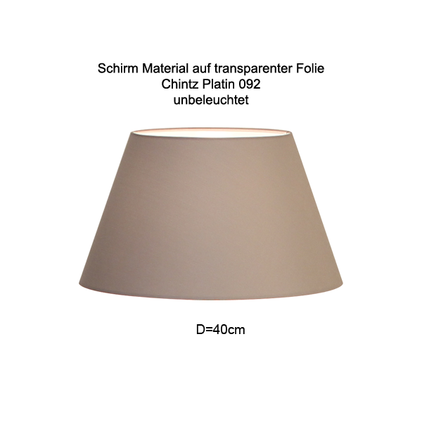 Lampenschirm Loch 12mm oben konisch D=40cm, Chintz oder Leinen Farbe nach Wahl
