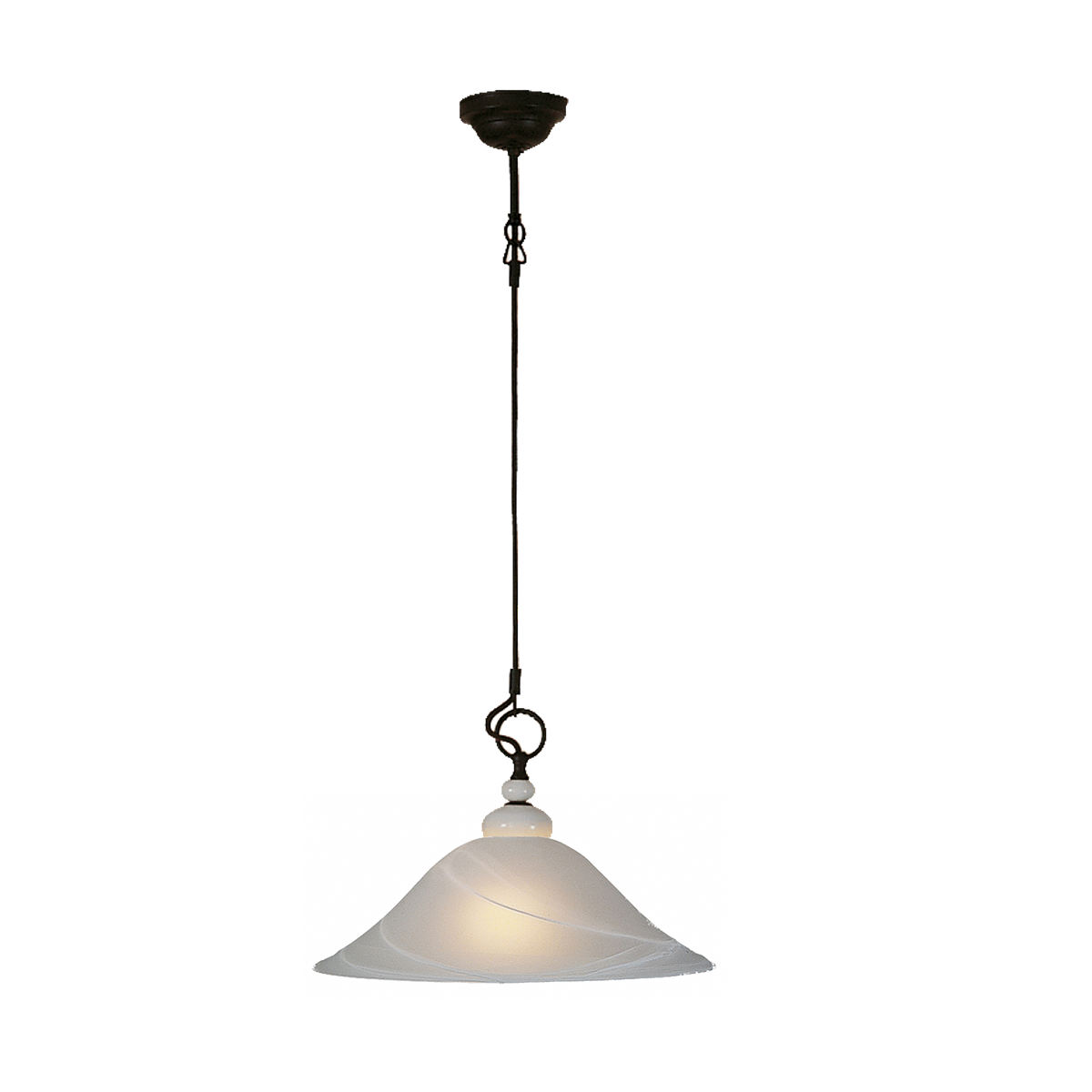 Menzel Provence Keramik Provence Pendel Hängeleuchte E27 mit Alabaster Glas Landhaus