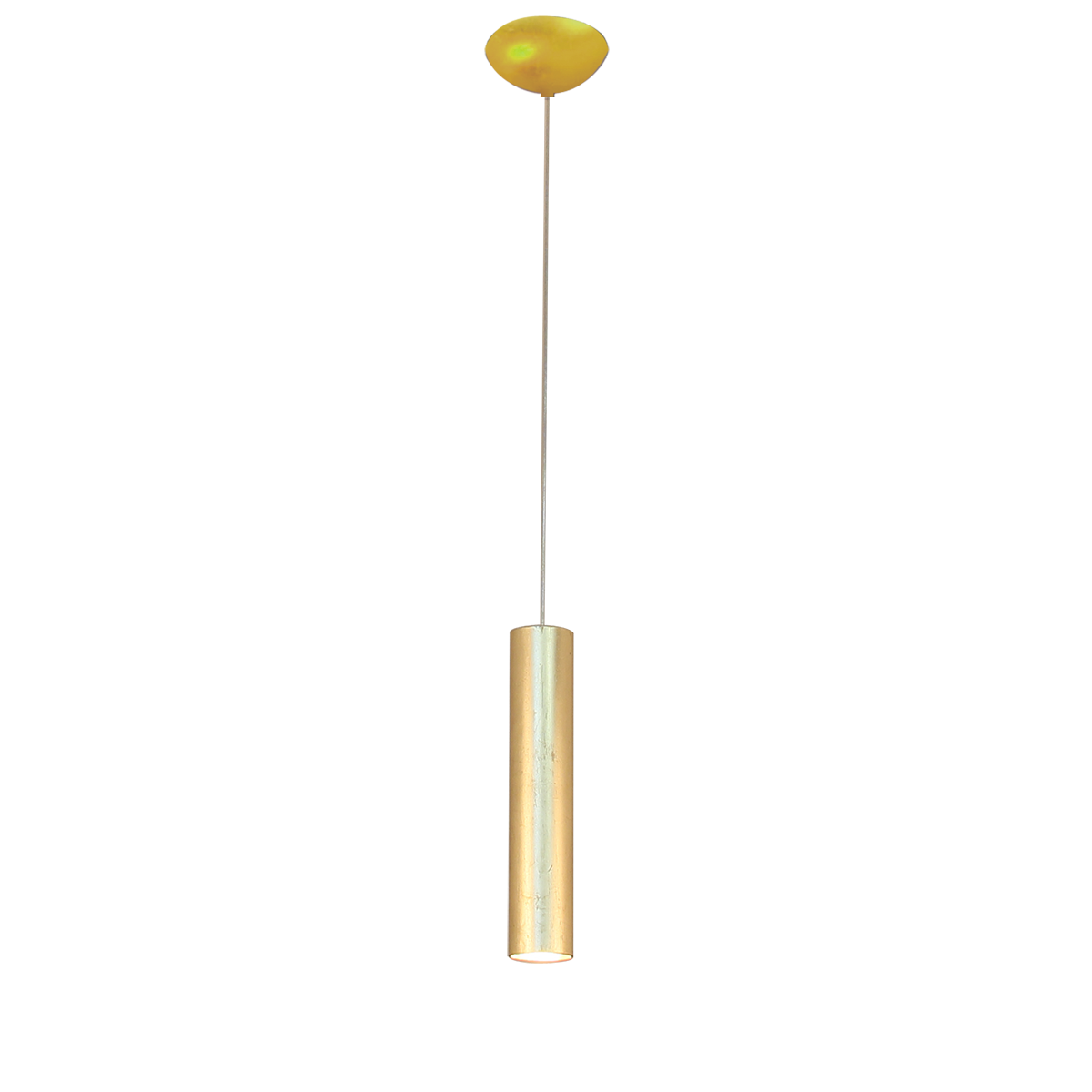 Solo exclusiv Pendel Pipe D=6cm, GU10  Blattgold Innen gold lackiert oder nach Wahl mit Textilkabel Menzel Landhaus