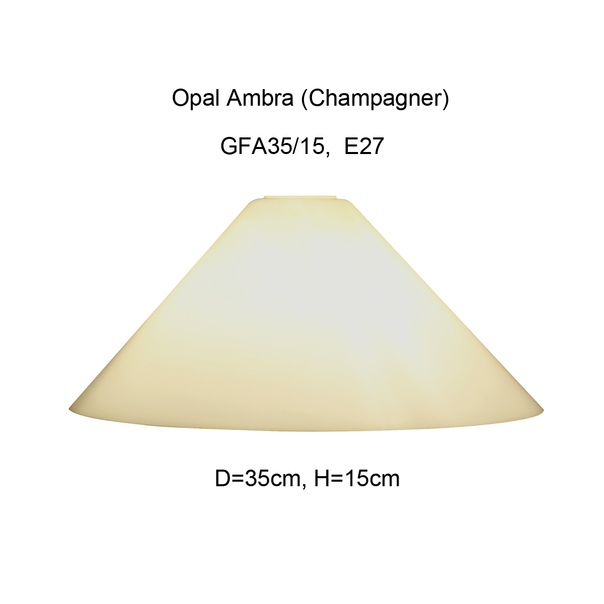 Menzel Leuchtenglas konisch E27 Champagner D=35cm Opal, GFA35/15