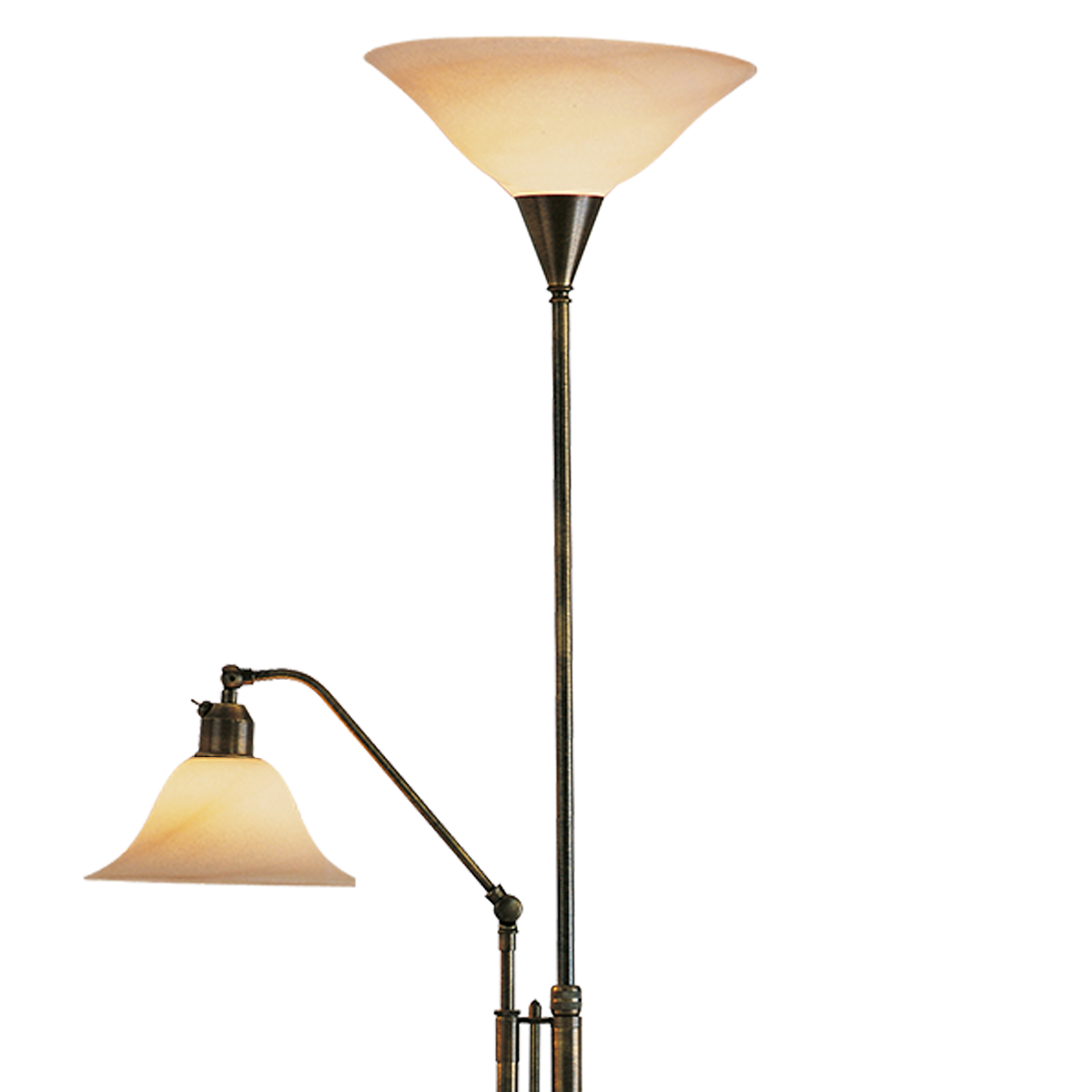 Menzel Anno 1900 Standfluter mit Taster, E27 Rauchglas, Messing brüniert oder gebürstet, höhenverstellbar Menzel Anno 1900 Standfluter mit Taster, E27 Rauchglas, Messing brüniert oder gebürstet, höhenverstellbar