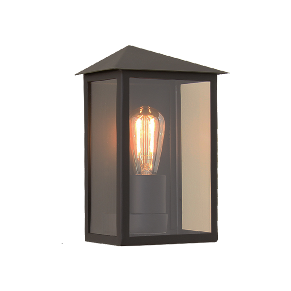 Menzel Chalet Außenleuchte Wandlaterne Eisen schwarz, H=32cm Fassung E27 - IP44, mit Glas in klar Menzel Chalet Außenleuchte Wandlaterne Eisen schwarz, H=32cm Fassung E27 - IP44, mit Glas in klar