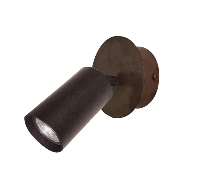 Menzel SOLO Spot Pipe D=6cm auf Dose mit Gelenk, 1 x GU10, Eisen Farbe nach Wahl