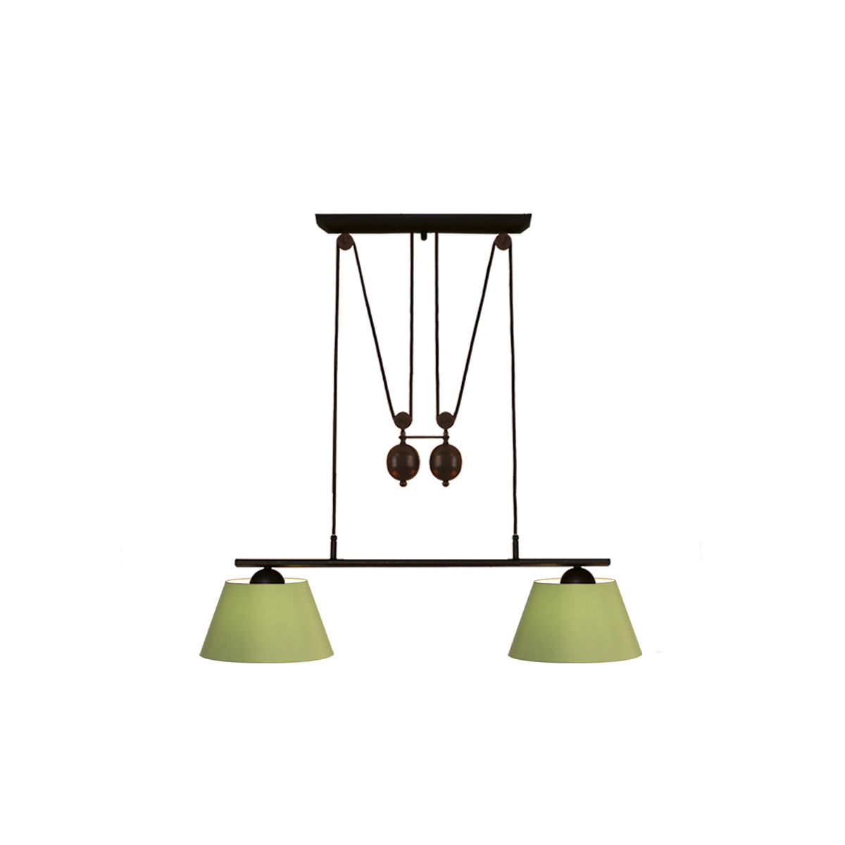 Menzel Pusta Zug B= 85cm Schirm Chintz nach Wahl, Eisen braun-schwarz