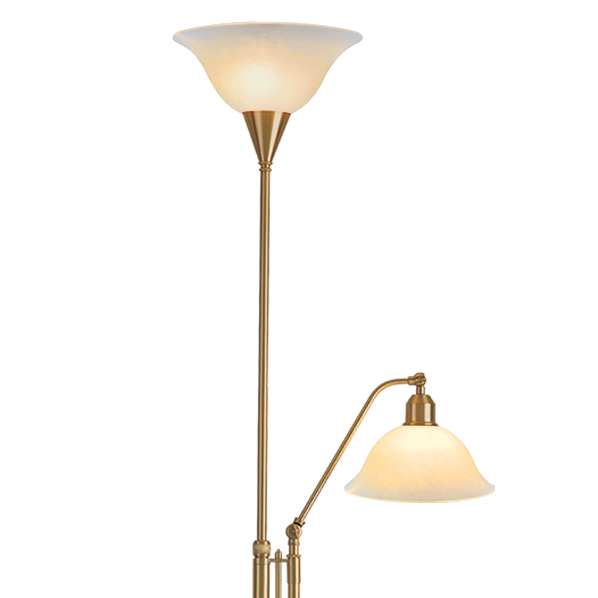 Menzel Anno 1900 Standfluter mit Taster, E27 Scavo uni, Messing brüniert, höheneinstellbar