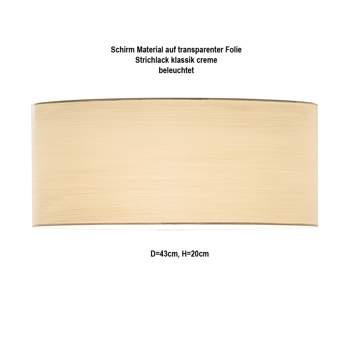 Lampenschirm Tonne E27 Strichlack D=43cm H=20cm Farbe + Halterung nach Wahl