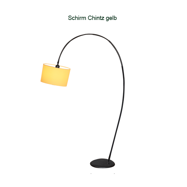 Menzel Flair Standleuchte E27, Schirm Tonne Chintz D=30cm Farbe nach Wahl, Tonne, Eisen braun-schwarz