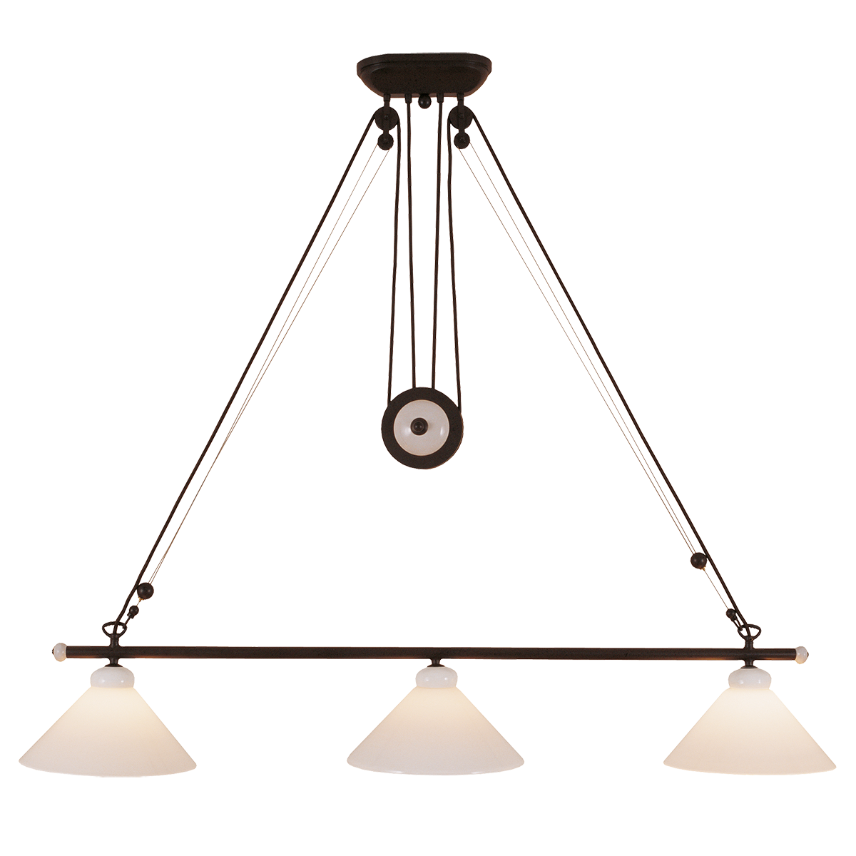 Menzel Provence Keramik Zugleuchte für den Esstisch durch den Liftomat bestens geeignet für schwere Gläser Opalglas Landhaus