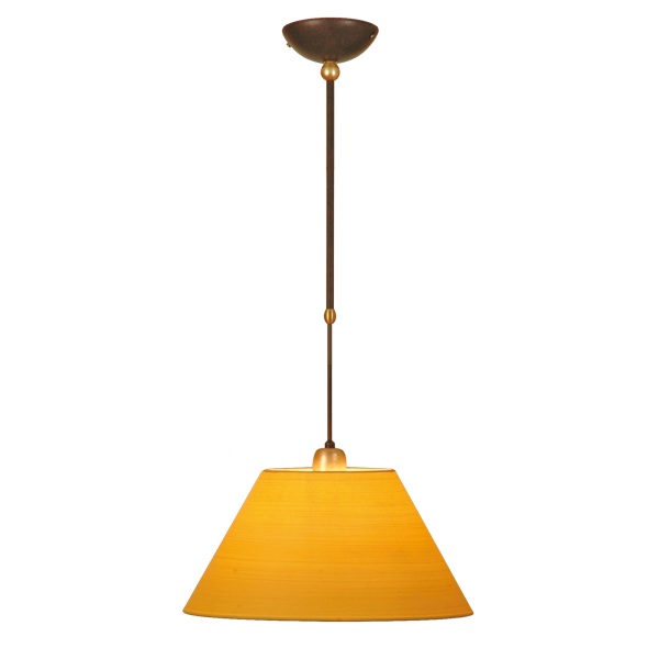 Menzel Stella Pendel E27 Teleskopstange Eisen farbig mit Schirm Tonne Strichlack D=30cm