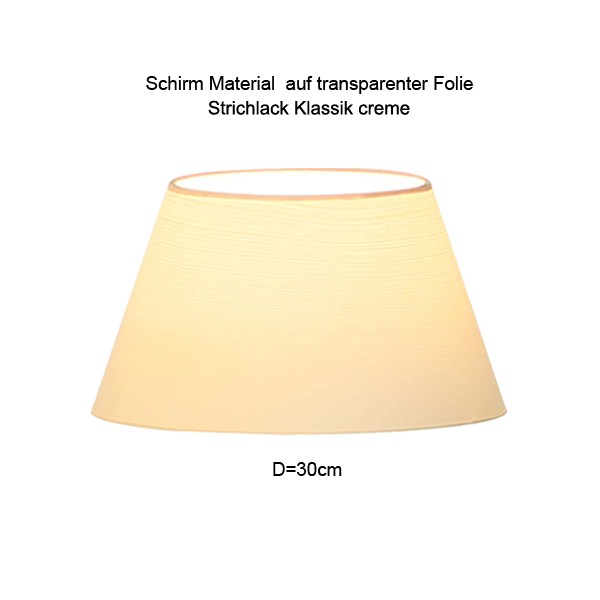 Lampenschirm konisch D=30/18cm plan, Tischleuchte Wandlampe E27 Strichlack Farbe nach Wahl