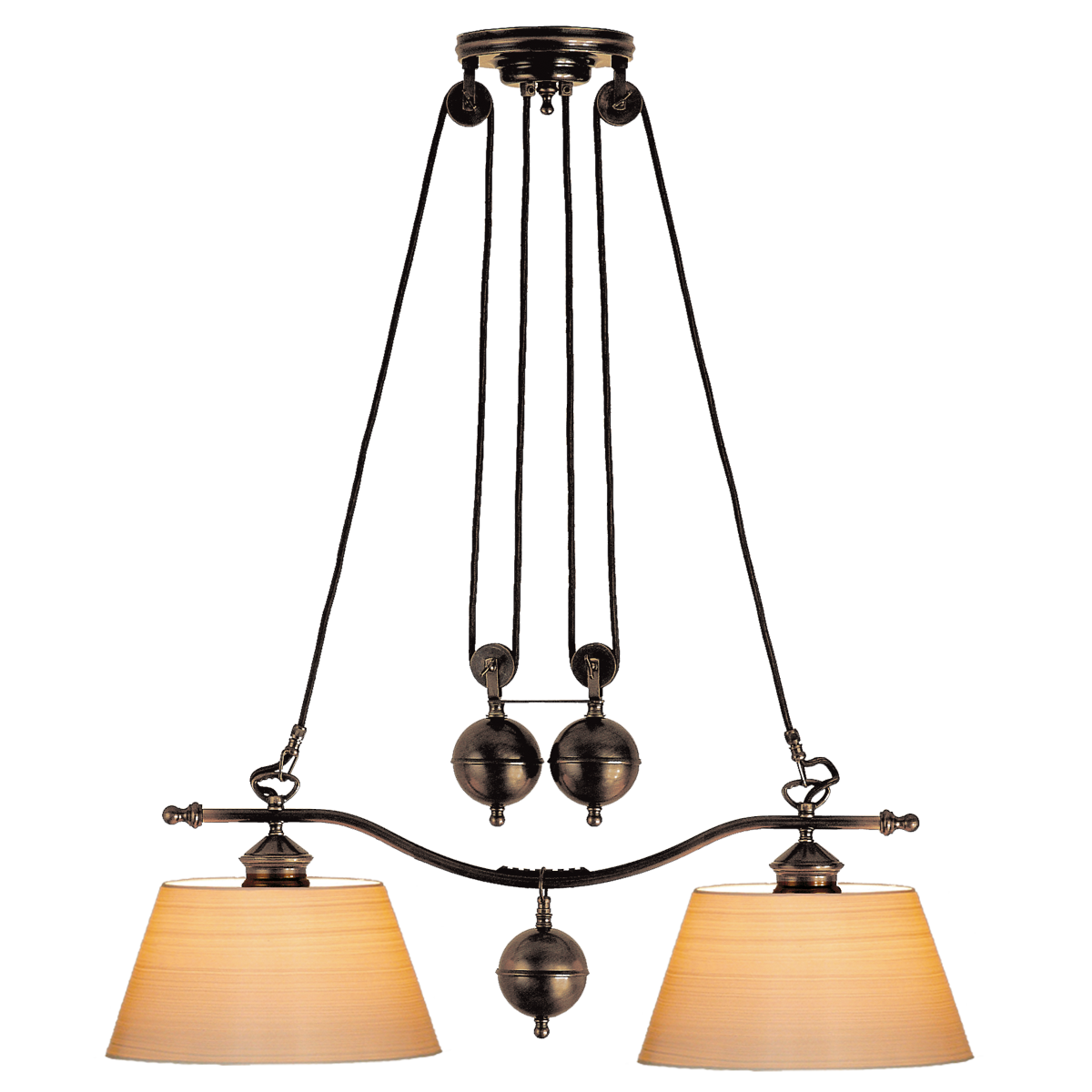 Menzel Anno 1900 Zugleuchte E27 Strichlack 25cm, in Messing brüniert oder gebürstet