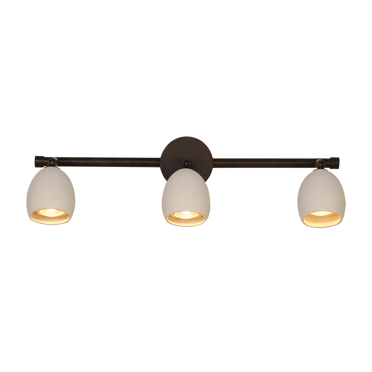 Menzel Provence Wandleuchte Deckenleuchte Eisen braun schwarz mit 3 matten weißen Keramik Köpfen Fassung GU10