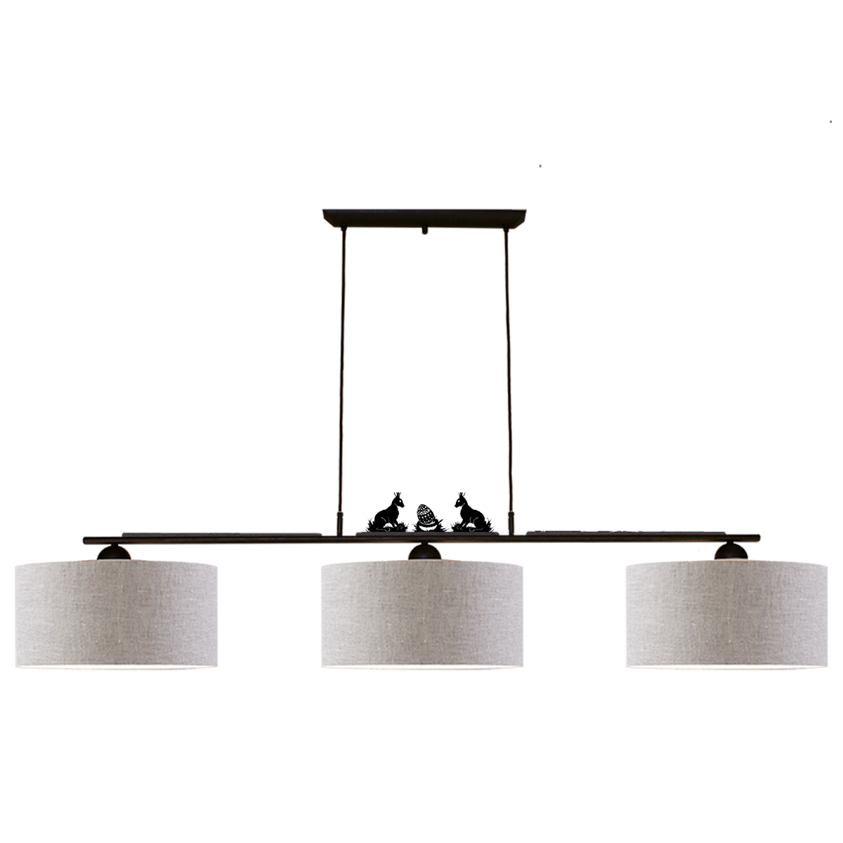 Menzel Themen Esstisch Balken B=170cm, braun schwarz, incl. wechselbaren magnetischen Motiv Leisten, Chintz Schirm