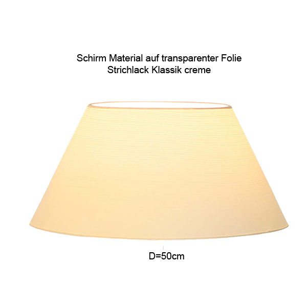 Lampenschirm konisch D=50cm E27 Strichlack Farbe nach Wahl