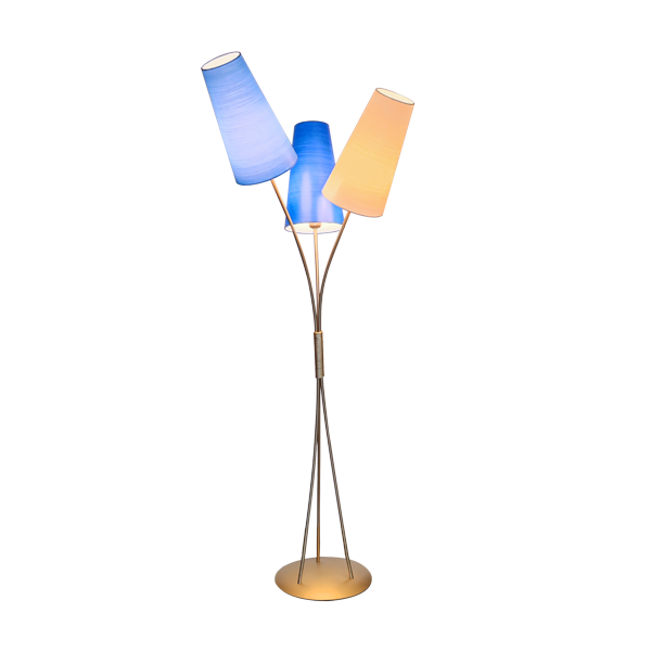 Menzel Flair Standleuchte E27, Schirme D=18cm Chintz nach Wahl, Eisen braun schwarz