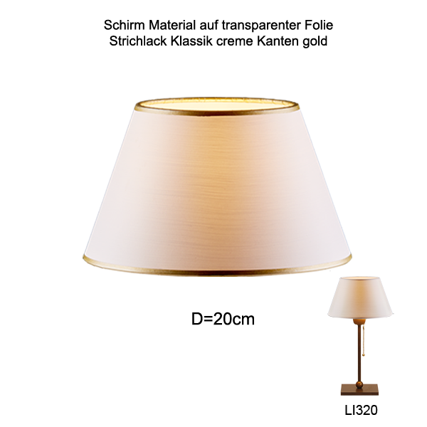 Lampenschirm konisch D=20cm Tischleuchte Wandlampe E27 Strichlack Farbe nach Wahl