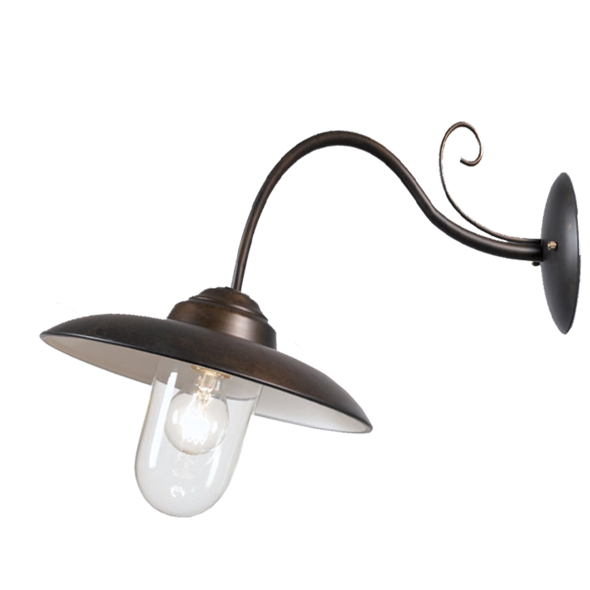 Menzel Tradition Außenleuchte Wandleuchte Magda  für das Landhaus in Messing T=40cm, Fassung E27 - IP44, mit Schutzglas in klar oder satiniert Menzel Tradition Außenleuchte Wandleuchte Magda  für das Landhaus in Messing T=40cm, Fassung E27 - IP44, mit Schutzglas in klar oder satiniert