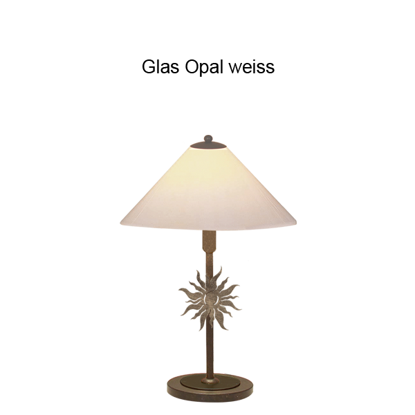 Menzel Themen Tischleuchte E14 mit Glasschirm Opal weiß D=20cm