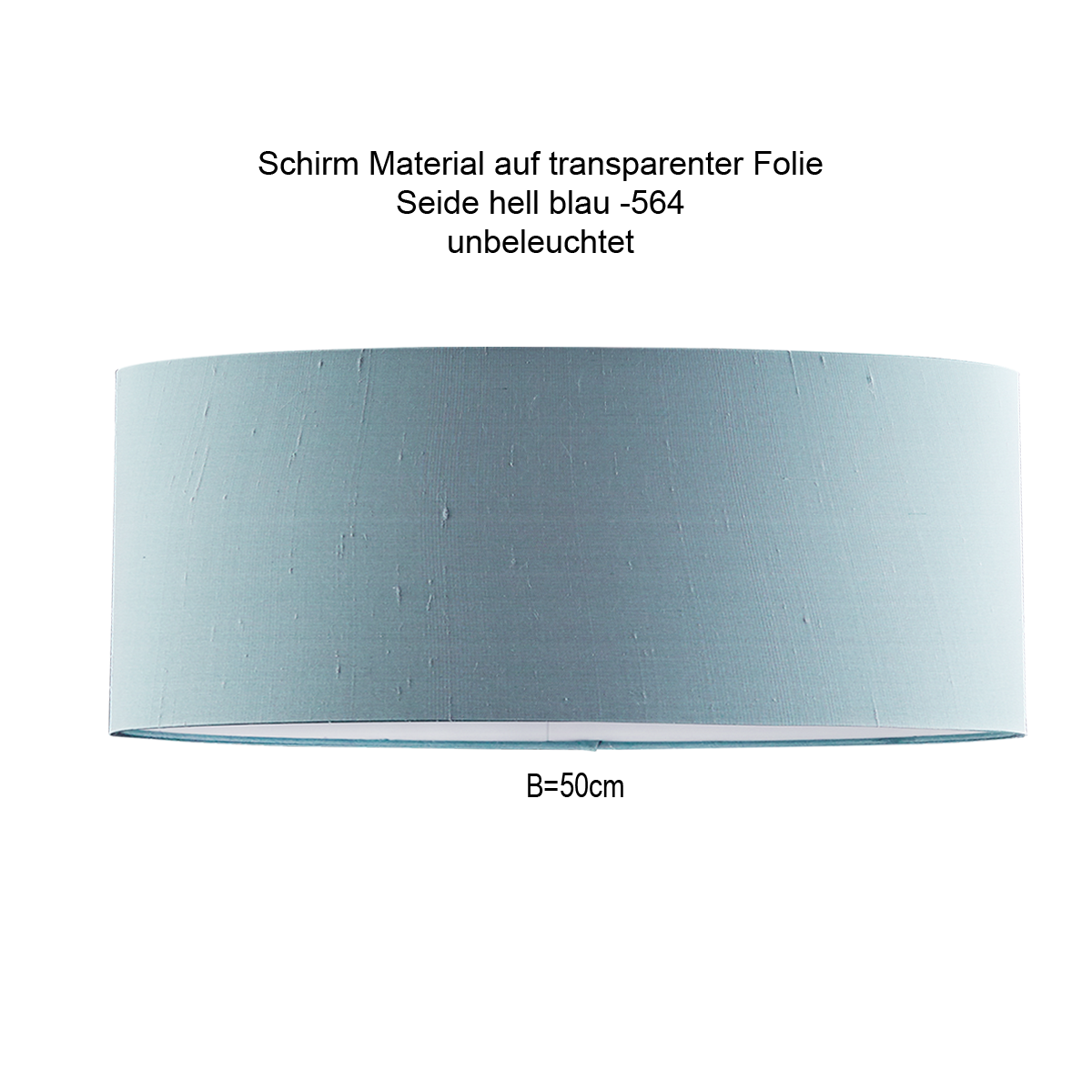 Lampenschirm ovale Tonne, B=50cm, Seide Farbe und Halterung nach Wahl