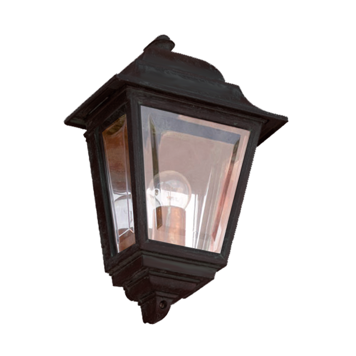 Menzel Villen Wandleuchte Messing Laterne E27 braun-schwarz, TXV78331-560